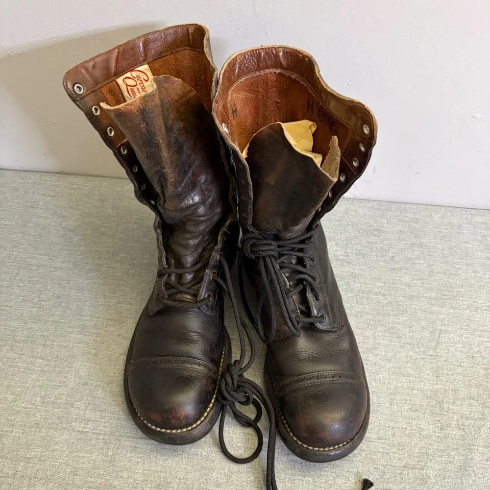 Corcoran Jump Boots Men 7C Vintage 60s Army Military Leather Combat Cap Toe